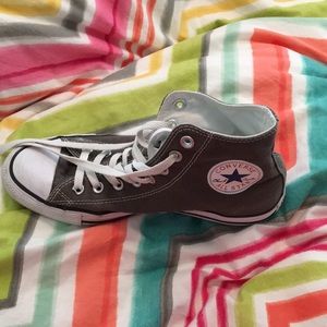 Grey high top converse